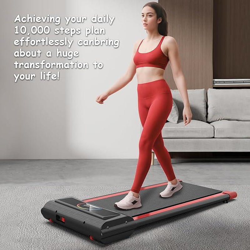 Walking Pad,Max 2.5 HP Portable under Desk Treadmill,265Lbs Capacity Installation-Free Treadmills for Home & Office Small,Remote Control LED Display