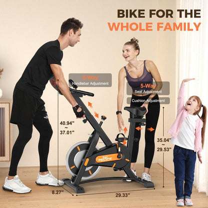 RELIFE REBUILD YOUR LIFE Indoor Cycling Bike Exercise Bike with LCD Monitor Stationary Bike for Home Gym Cardio Workout Training Christmas Gift