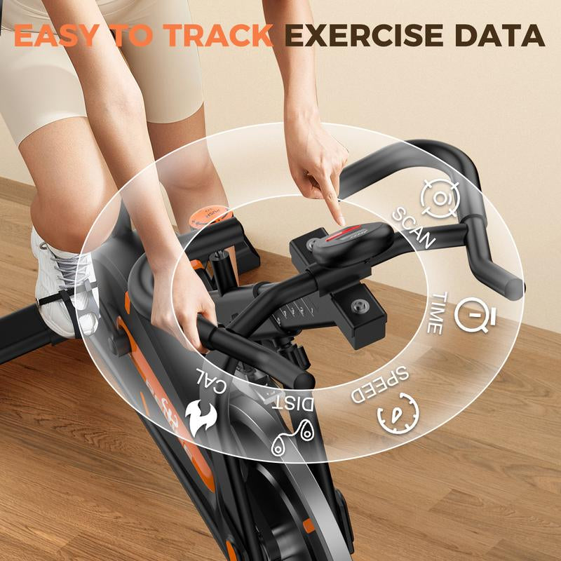 RELIFE REBUILD YOUR LIFE Indoor Cycling Bike Exercise Bike with LCD Monitor Stationary Bike for Home Gym Cardio Workout Training Christmas Gift