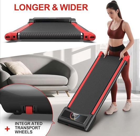 Walking Pad,Max 2.5 HP Portable under Desk Treadmill,265Lbs Capacity Installation-Free Treadmills for Home & Office Small,Remote Control LED Display