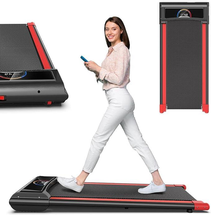 Walking Pad,Max 2.5 HP Portable under Desk Treadmill,265Lbs Capacity Installation-Free Treadmills for Home & Office Small,Remote Control LED Display