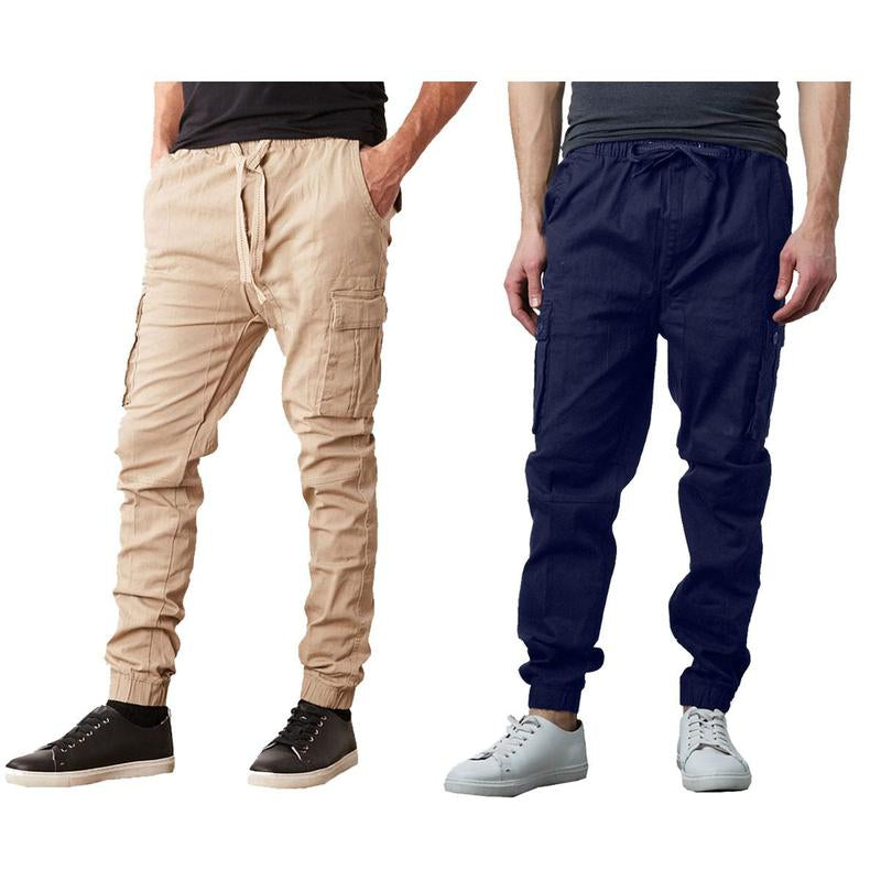 Men'S 2 Pack Cotton Flex Stretch Cargo Jogger Pants (Sizes, S-2XL)