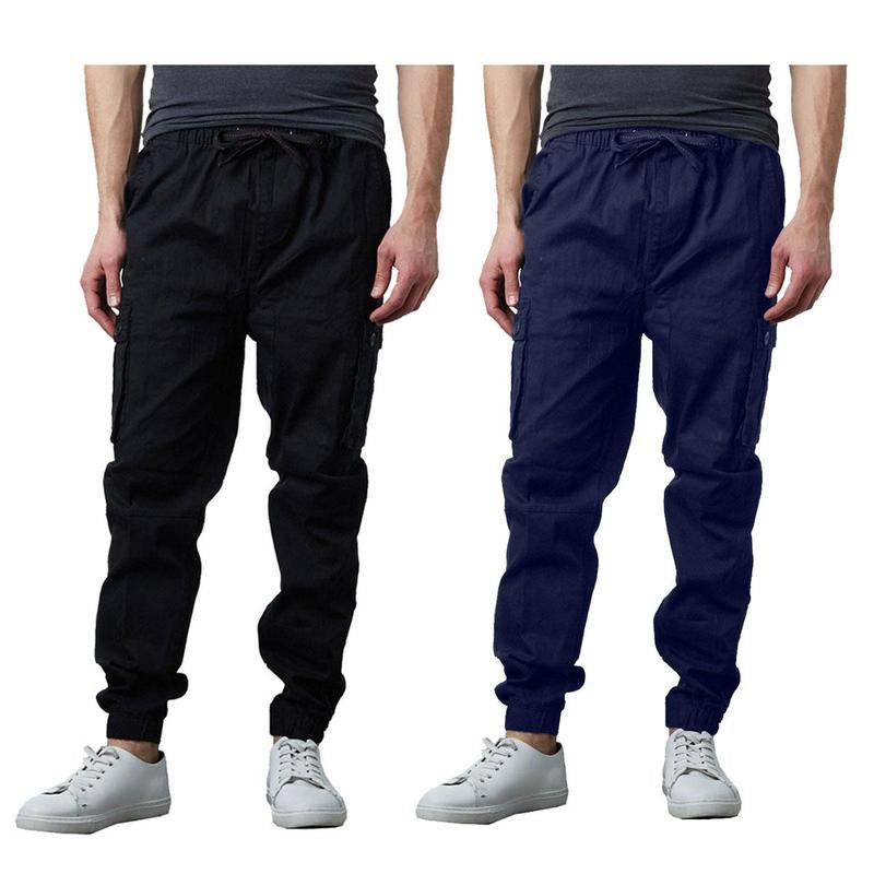 Men'S 2 Pack Cotton Flex Stretch Cargo Jogger Pants (Sizes, S-2XL)